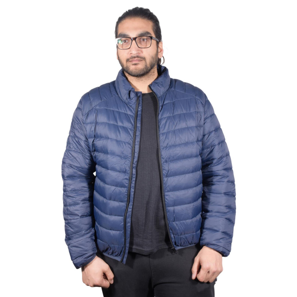 (Navy, S) Mens Padded Jackets Water Resistant Bomber Coat