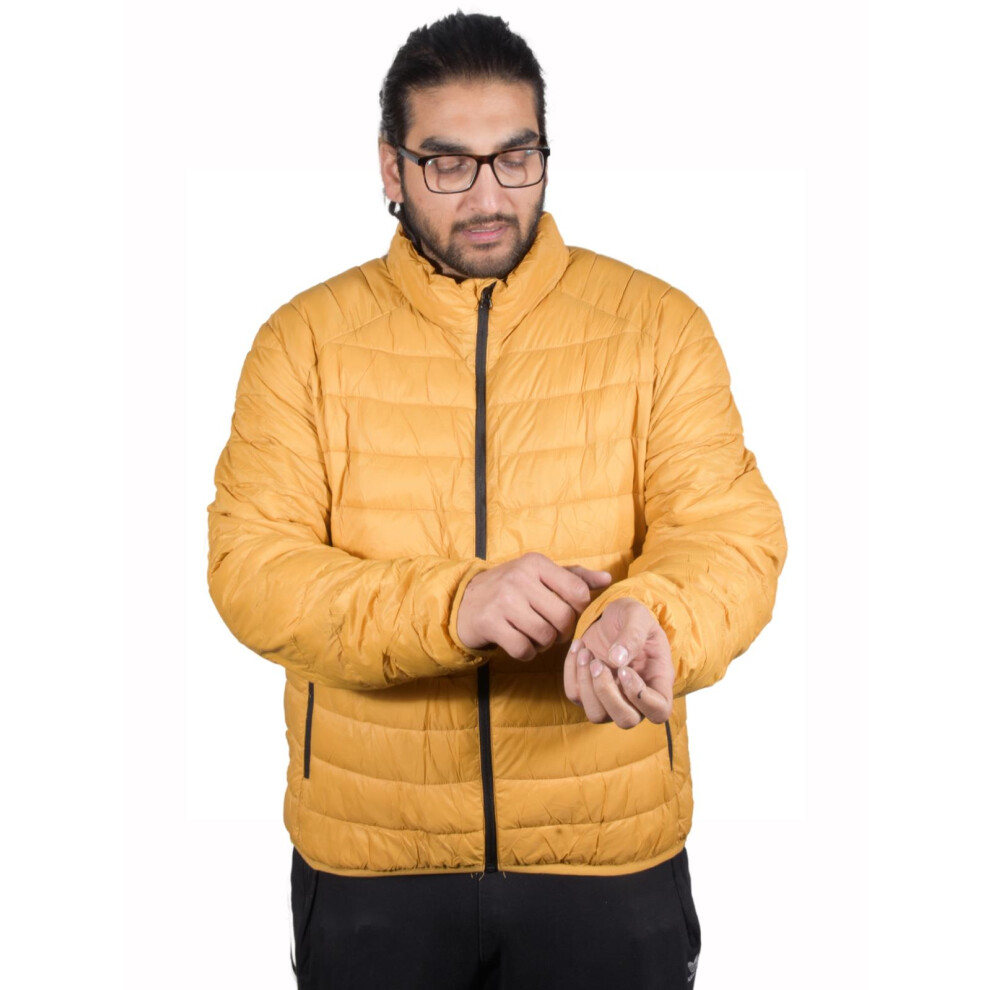 (Mustard , S) Mens Padded Jackets Water Resistant Bomber Coat