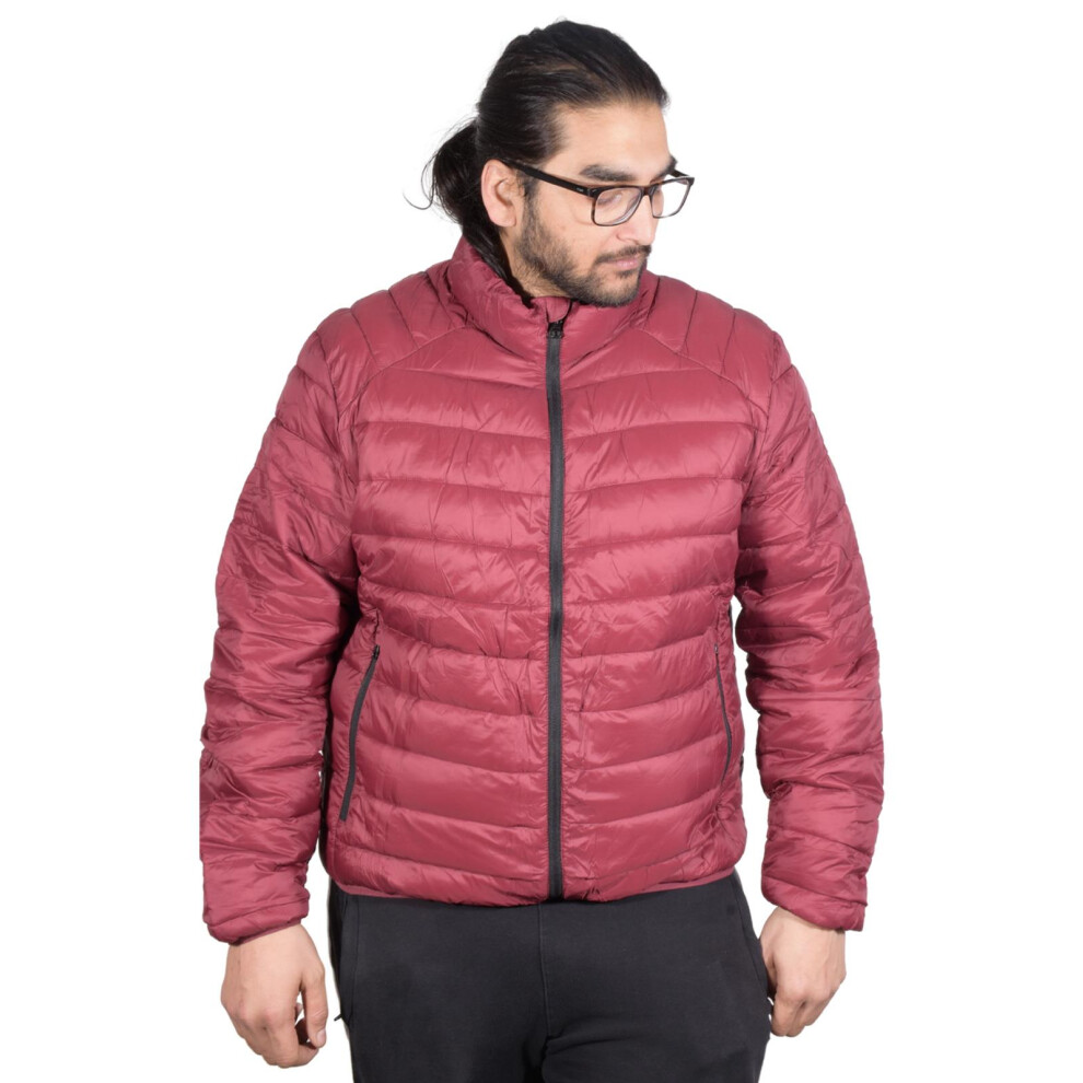 (Wine, M) Mens Padded Jackets Water Resistant Bomber Coat