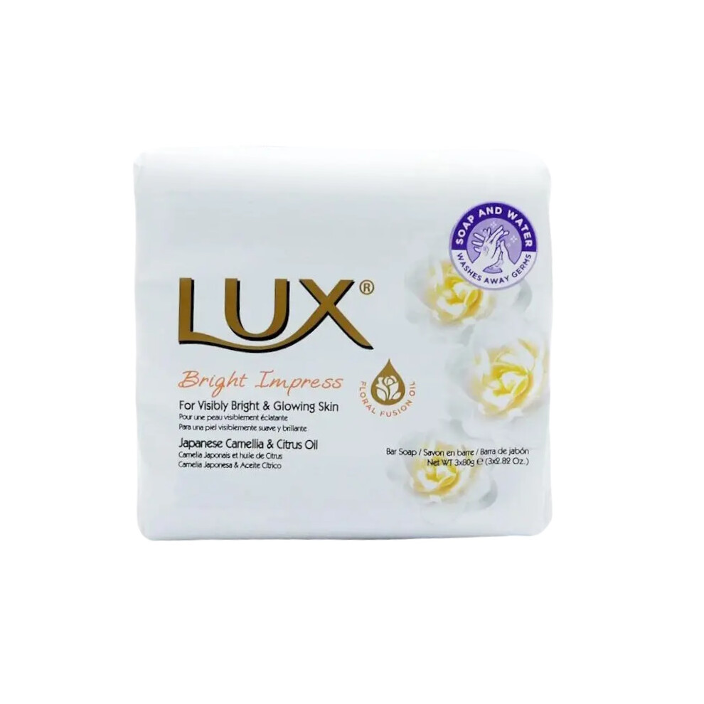 Lux Bright Impress Bar Soap Infused with Japanese Camellia and Citrus Oil 3-Pack