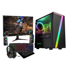 Full setup Gaming PC Bundle i5 16GB RAM HDD+128GB SSD GT1030 4GB 22" M + Speakers