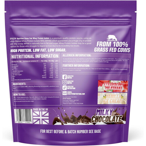 (Milky Chocolate) Efectiv Nutrition Whey Isolate 2kg 2