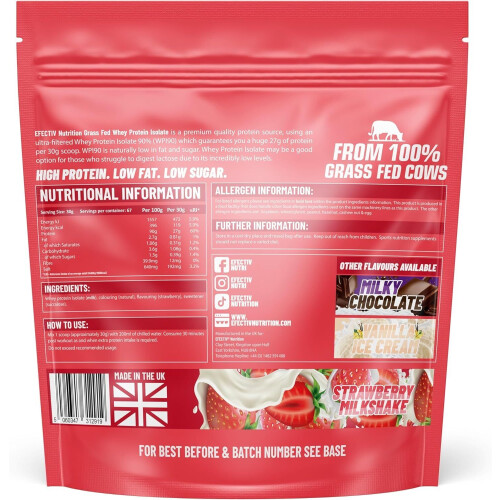 (Strawberry Milkshake) Efectiv Nutrition Whey Isolate 2kg 2