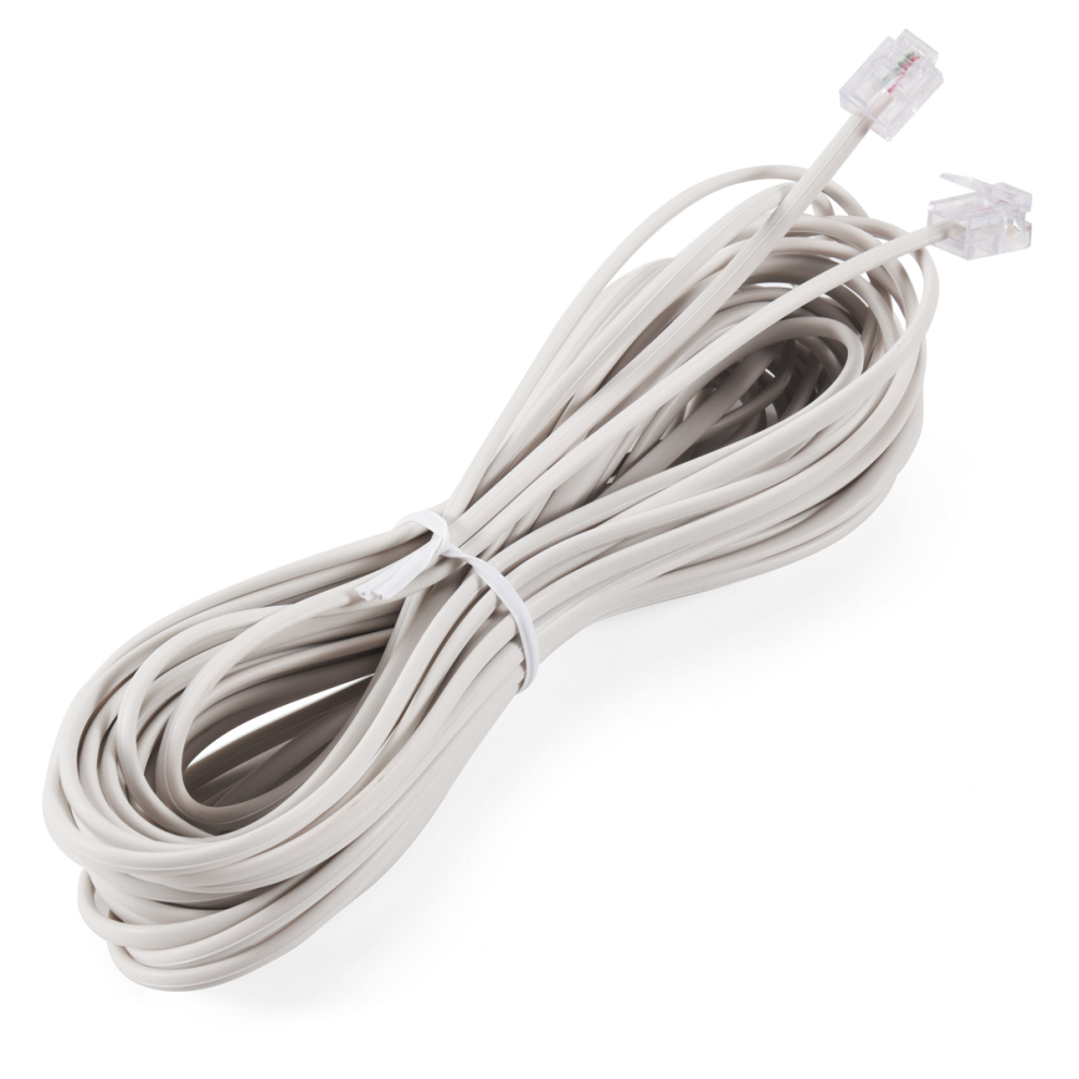 CNNOTEPAD 1pcs 10m RJ11 Telephone Connector Extension Cable White