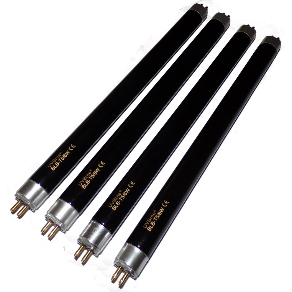 Uvbrite 4 X Blb-T5/6W F6 (225Mm) F6t5 Blacklight Bulb For Uv Bank Note Money Checker Safescan 45