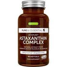 Astaxanthin Complex, 42mg Microalgae Complex Oil Providing 4mg H. Pluvialis Astaxanthin, 90 Vegan Softgels, by Igennus