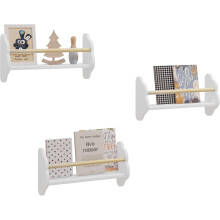 WOLTU Kids Wall Shelves Pack of 3 Floating Shelves Kids Bookshelf, Childrens Bookcase Wall Mounted Book Storage Unit