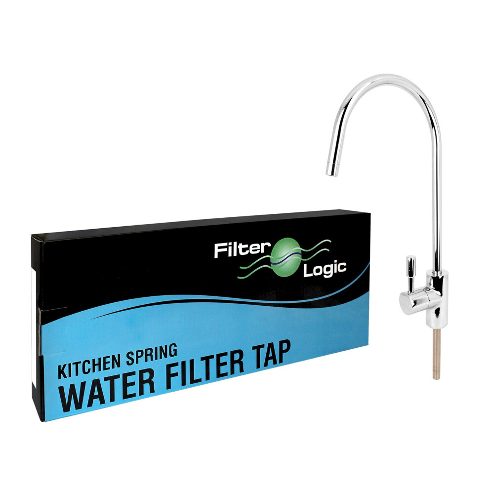 New Filterlogic Faucet Quarter Turn Lever Compact Kitchen Sink Drinking Water Filter Tap Ro, Stainless Steel Swan, Chrome Not,Specified