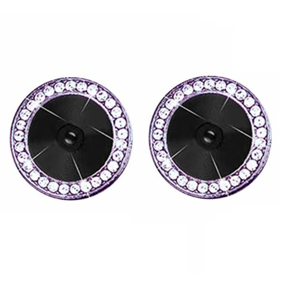 Compatible With iPhone 14/14 Plus - A Set of 2 Purple Jewelled Glass Camera Lens Protectors