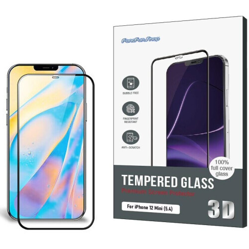 For iPhone 12 Mini (5.4) - Full Cover 3D Guard Tempered Glass Screen Protector