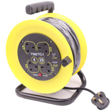 Heavy Duty 50m 13A 4Way Gang Socket Extension Cable Reel Electric Lead