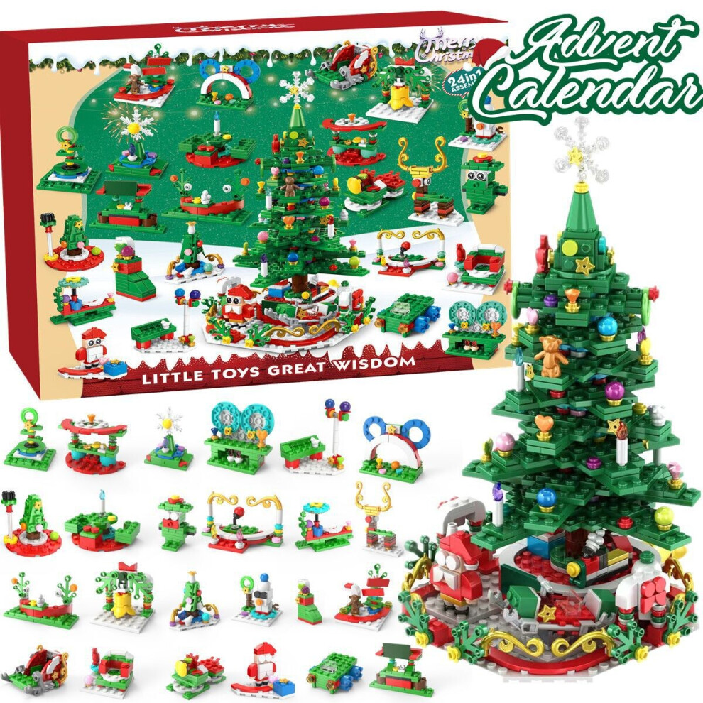Christmas Advent Calendar Christmas Tree Puzzle Building Blocks