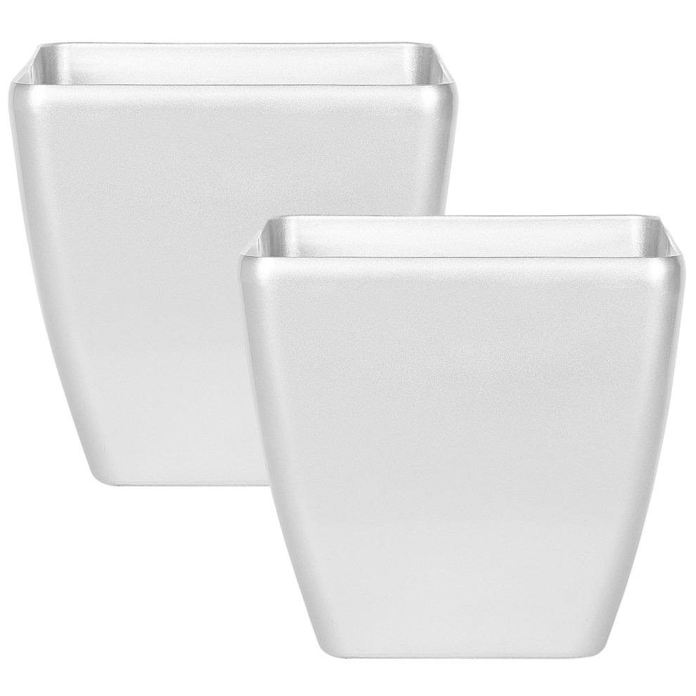 Set of 2 Plant Pots ASTRAS Stone 50 cm Silver