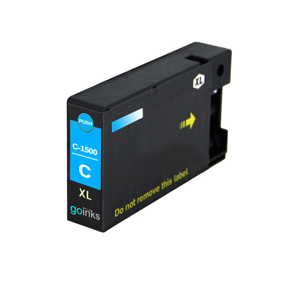 Cartouche d'encre cyan compatible 1 Go Inks pour remplacer la cartouche Canon PGI-1500XLC/non-OEM pour les imprimantes PIXMA