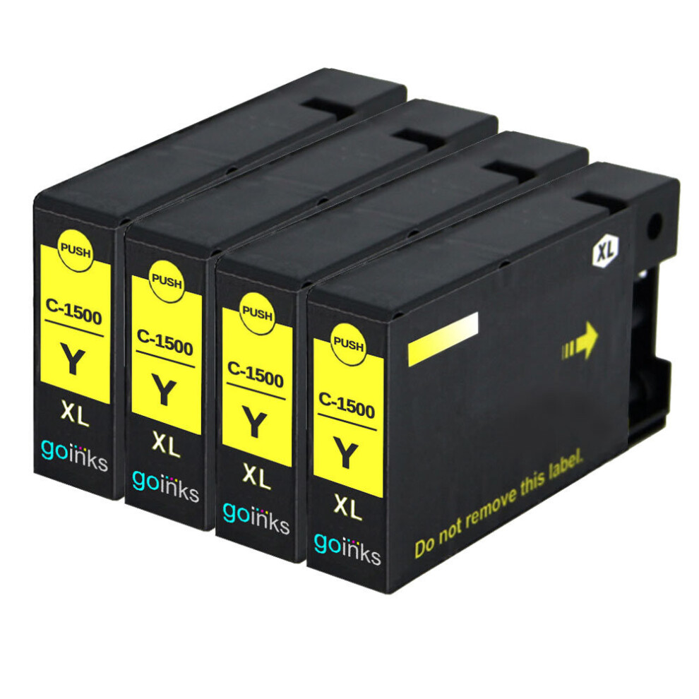 Cartouches d'encre jaune compatibles 4 Go Inks pour remplacer les cartouches Canon PGI-1500XLY/non-OEM pour les imprimantes PIXMA