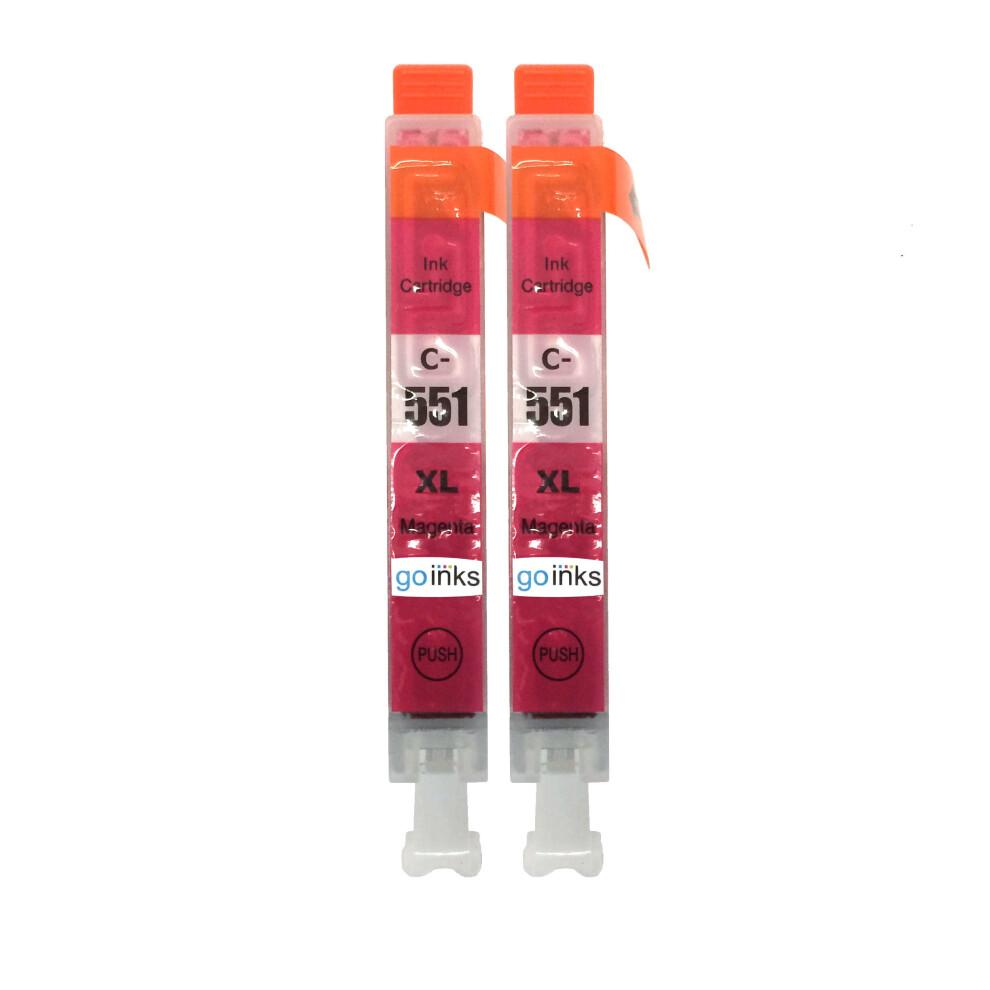Cartouches d'encre Magenta compatibles 2 Go Inks pour remplacer Canon CLI-551M / non-OEM pour imprimantes PIXMA