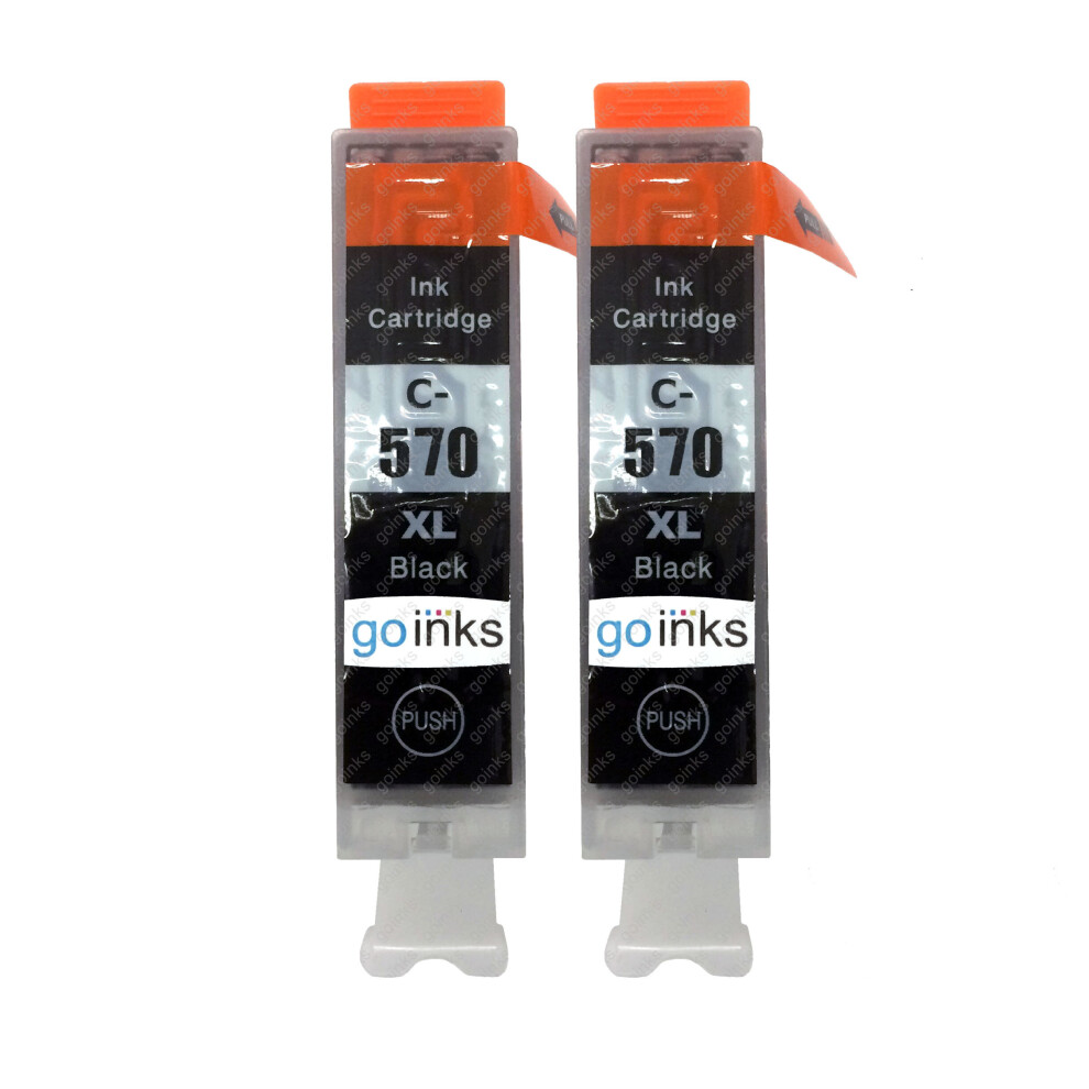 Cartouches d'encre noires compatibles Go Inks 2x22ml pour Canon PIXMA PGI-570BK (non-OEM)