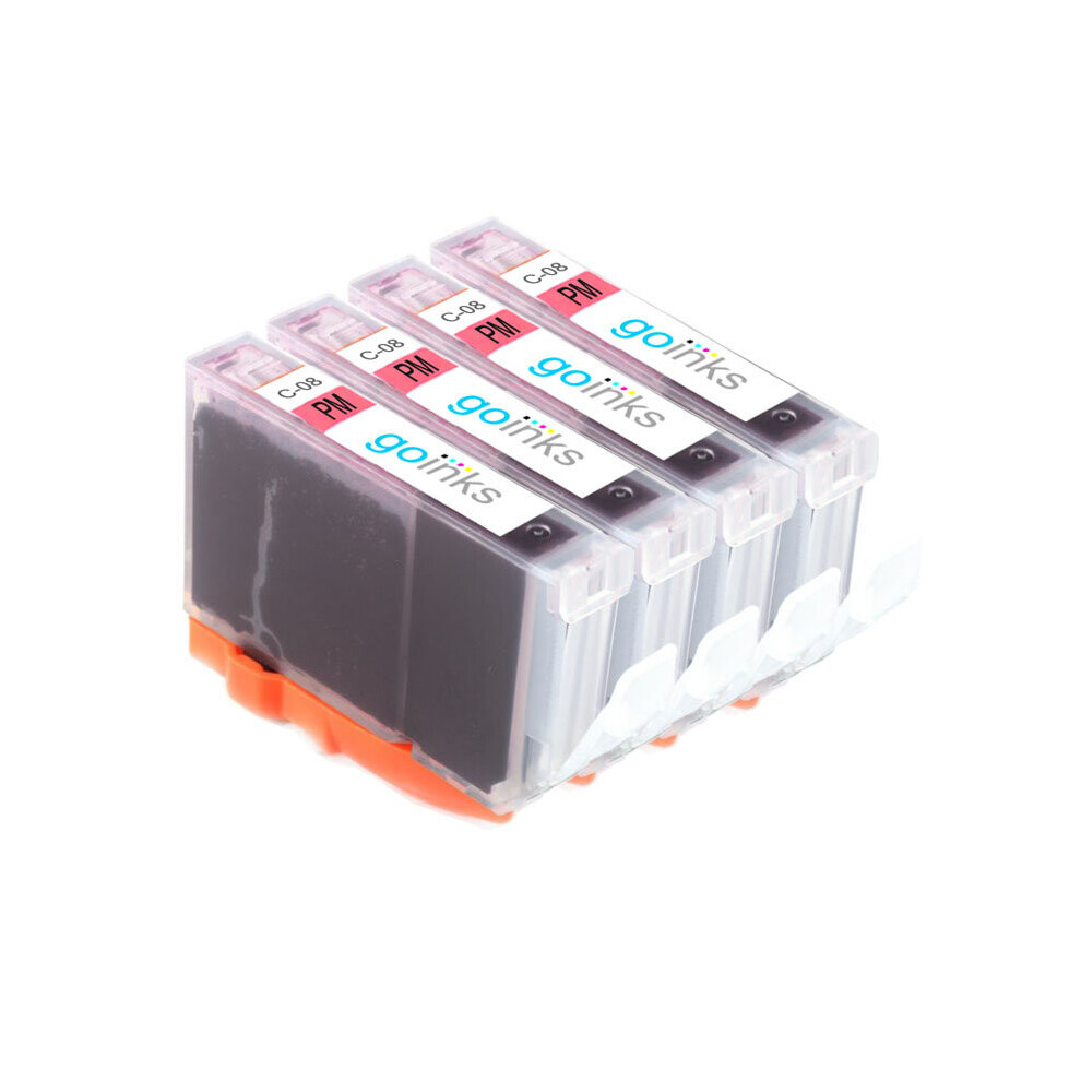 Cartouches d'encre photo magenta compatibles Go Inks – remplace Canon CLI-8PM pour PIXMA/Pixus (4 cartouches)