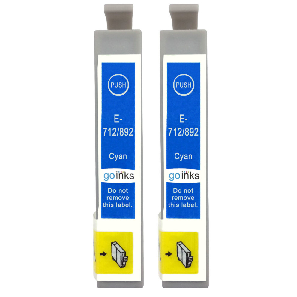 Cartouches d'encre cyan compatibles 2 Go Inks pour remplacer Epson T0712 / non-OEM pour imprimantes Epson Stylus