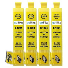 Go-Inks Kompatible Go Inks E-1304 Gelbe Tintenpatrone als Ersatz für Epson T1304 zur Verwendung mit Epson Stylus Druckern (4er Pack)