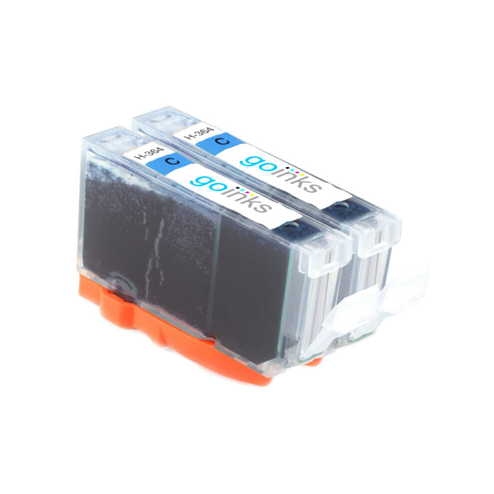 Cartouches d'encre compatibles 2 Go Inks Cyan HP 364 XL (HP364C) Compatible/non-OEM pour imprimantes HP Photosmart