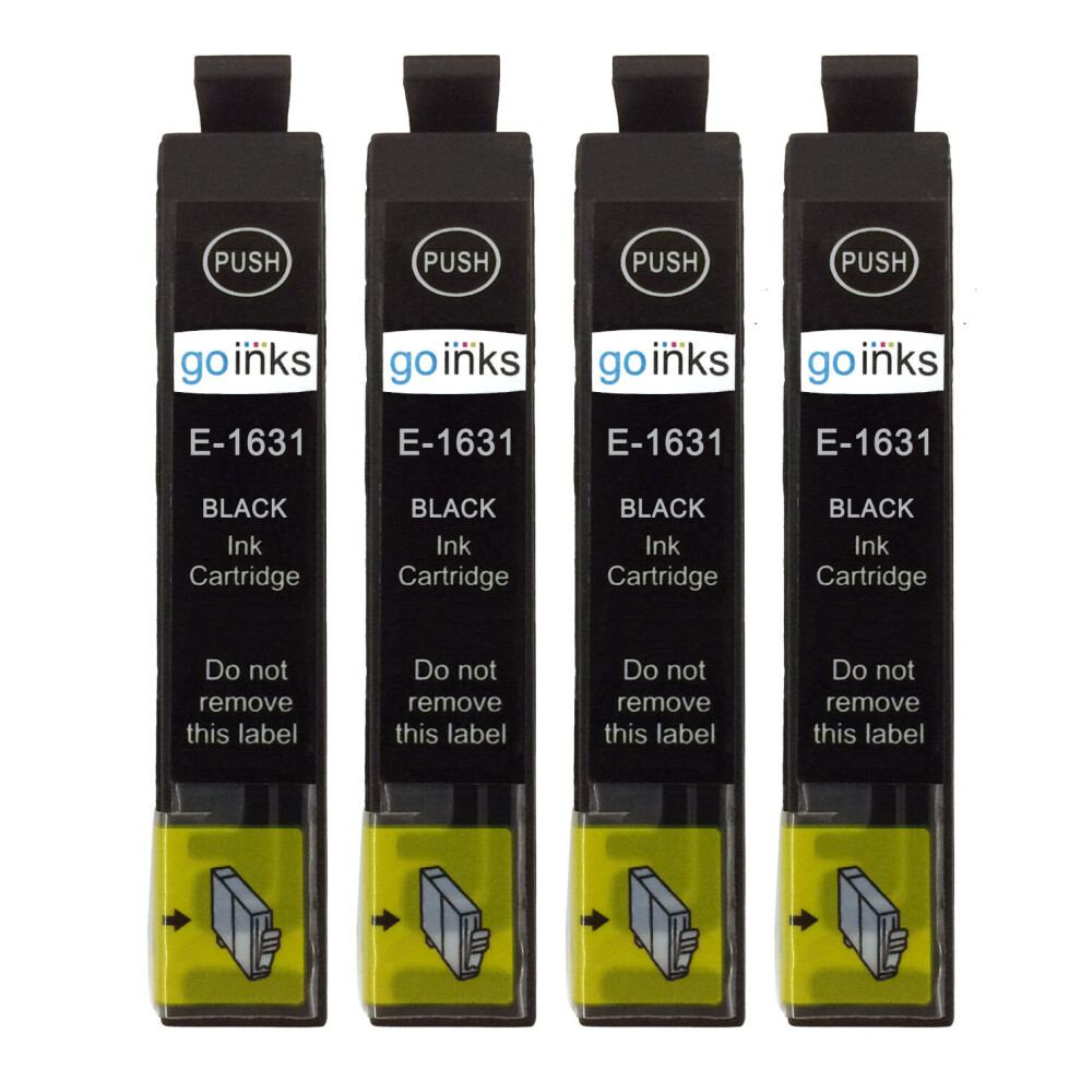 Compatible 4 Go Inks Black Ink Cartridges to replace Epson T1631 (16XL Series)  / non-OEM for Epson Workforce Printers