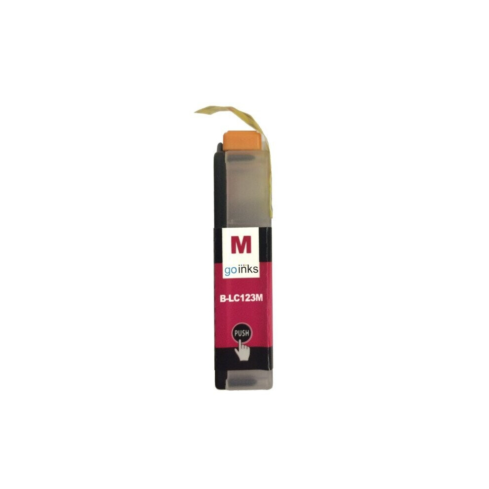 Cartouche d'encre magenta compatible 1 Go Inks pour remplacer la cartouche Brother LC123M/non-OEM pour les imprimantes Brother DCP & MFC