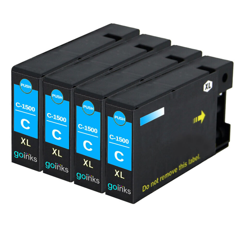 Cartouches d'encre cyan compatibles 4 Go Inks pour remplacer les cartouches Canon PGI-1500XLC/non-OEM pour les imprimantes PIXMA