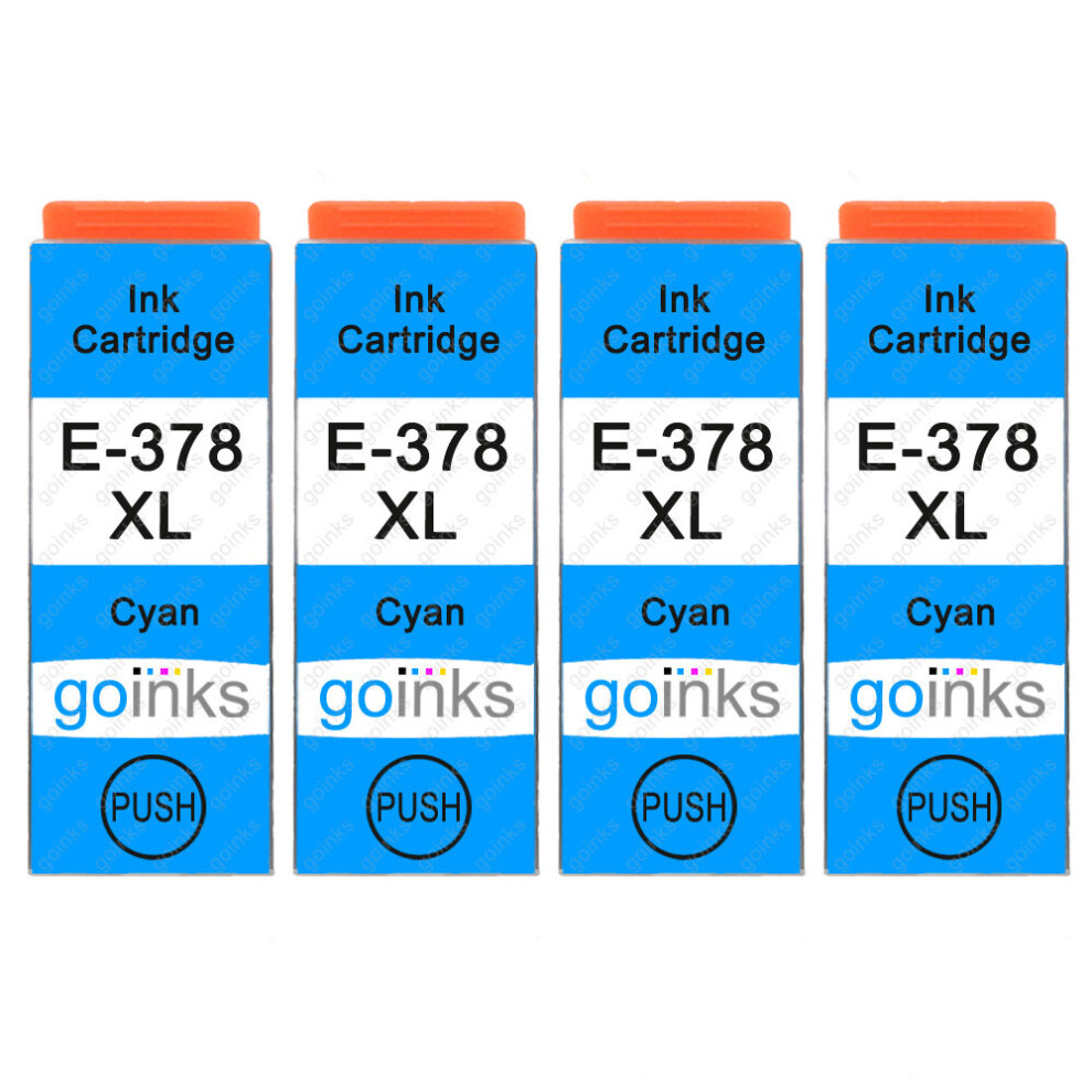 Cartouches d'encre cyan compatibles 4 Go Inks pour remplacer Epson 378XLC / non-OEM pour Epson Expression Photo Printers