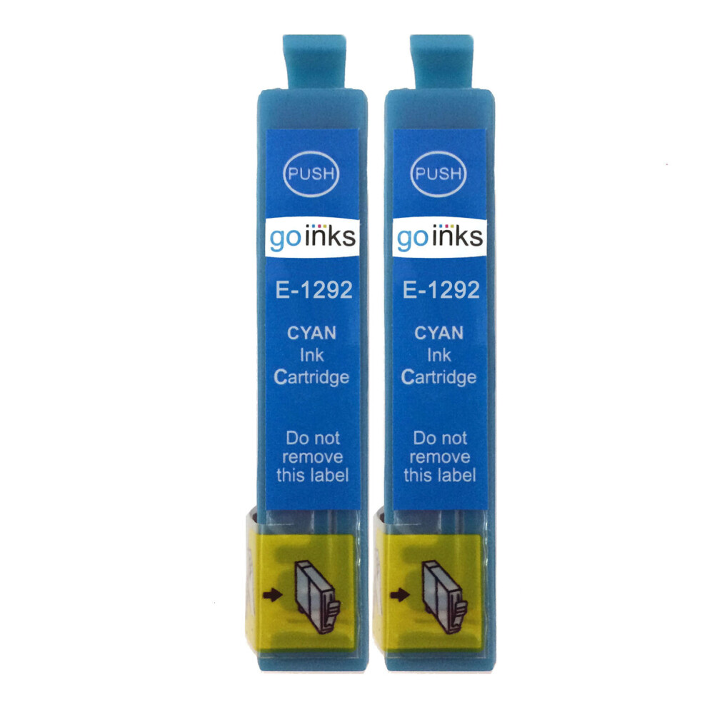 Cartouches d'encre cyan compatibles 2 Go Inks pour remplacer Epson T1292 / non-OEM pour les imprimantes Epson Stylus Office