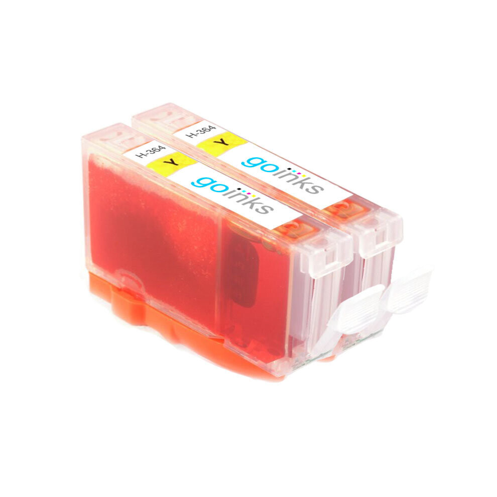 Cartouches d'encre compatibles 2 Go Inks Jaune HP 364 XL (HP364Y) Compatible / non-OEM pour imprimantes HP Photosmart