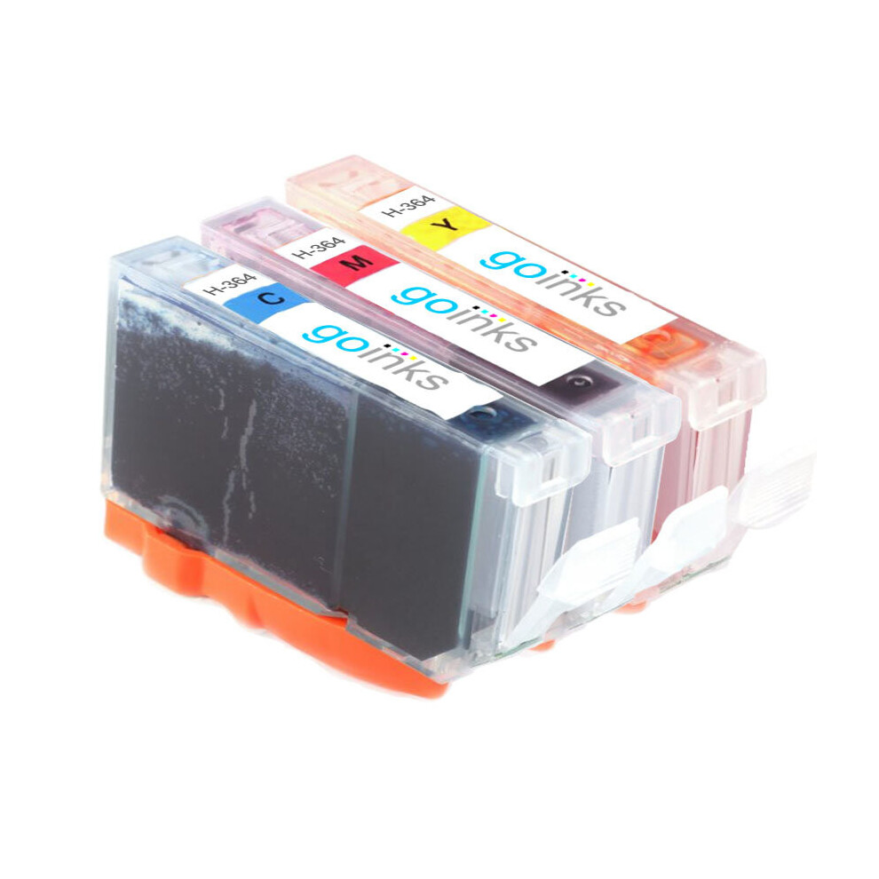 Jeu de 3 cartouches d'encre compatibles 1 Go Inks C/M/Y pour imprimantes HP 364 XL compatibles/non OEM pour imprimantes HP Photosmart (3 encres)