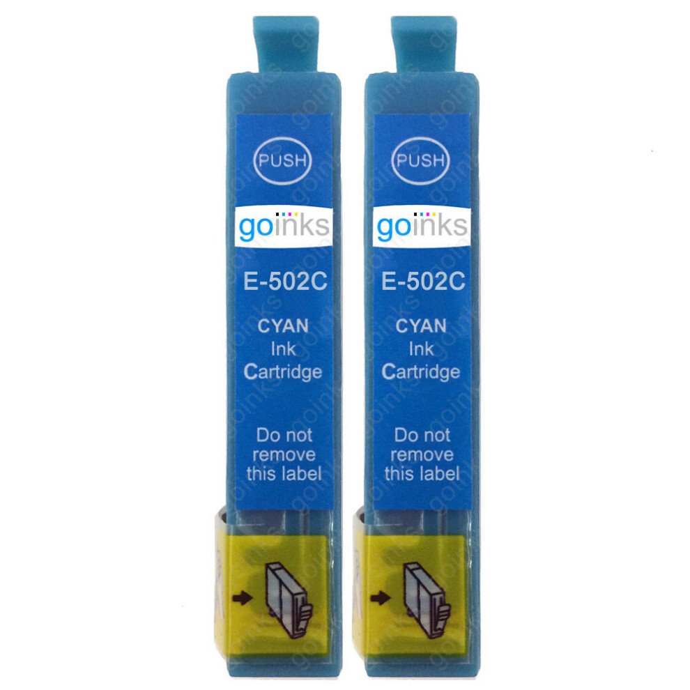 Cartouches d'encre cyan compatibles 2 Go Inks pour remplacer les cartouches Epson 502XLC/non-OEM pour les imprimantes Epson WorkForce & Expression