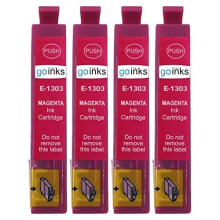 Go-Inks Kompatible Go Inks E-1303 Magenta Tintenpatrone als Ersatz für Epson T1303 zur Verwendung mit Epson Stylus Druckern (4er Pack)