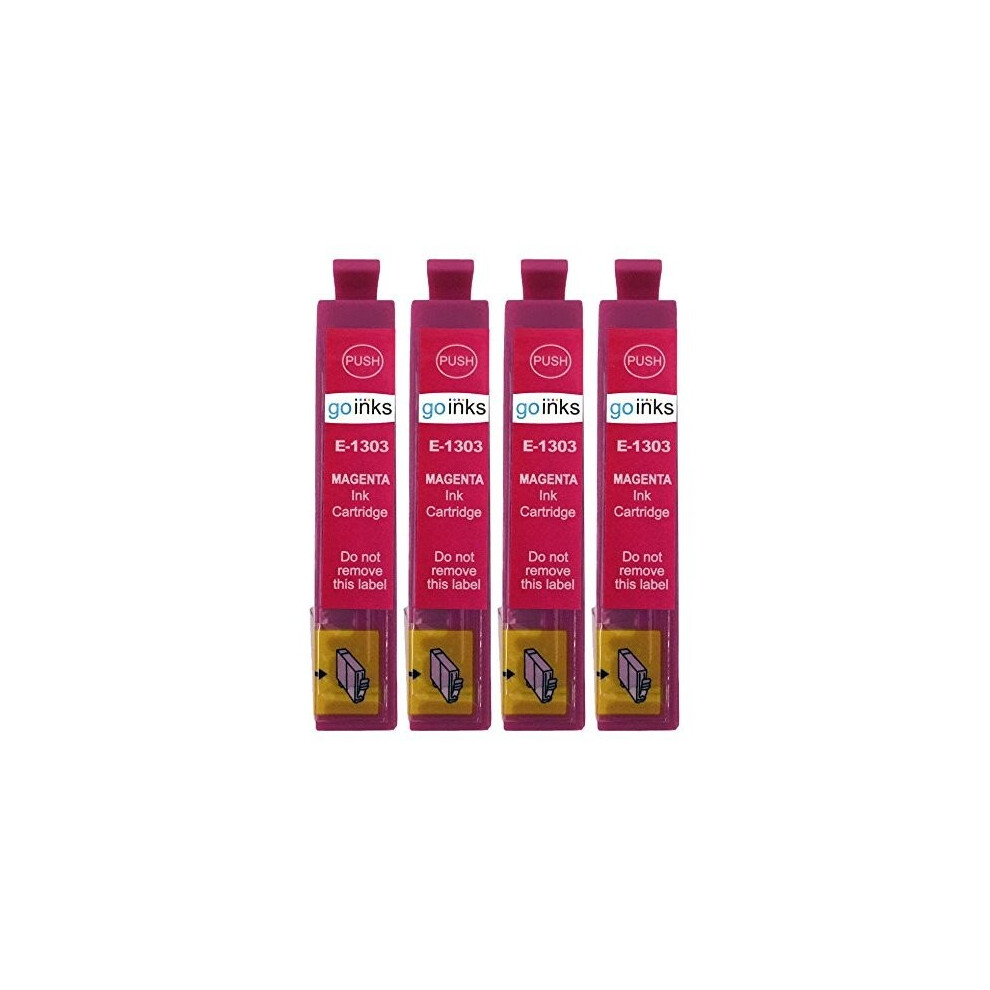 Compatible Go Inks E-1303  Magenta Ink Cartridge to replace Epson T1303 for use with Epson Stylus Printers (Pack of 4)