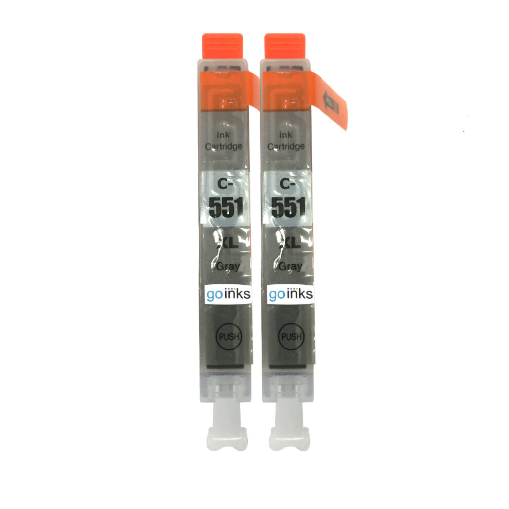 Cartouches d'encre grise compatibles 2 Go Inks pour remplacer Canon CLI-551GY / non-OEM pour imprimantes PIXMA
