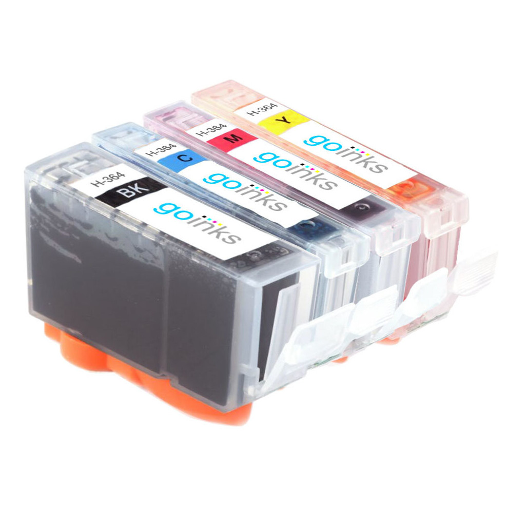 Jeu de 4 cartouches d'encre HP 364 XL compatibles/non OEM pour imprimantes HP Photosmart (4 encres)