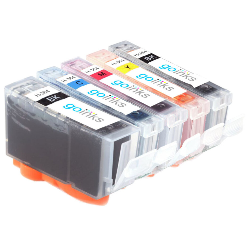 Jeu de 5 cartouches d'encre HP 364 XL compatibles / non-OEM pour imprimantes HP Photosmart (5 encres)