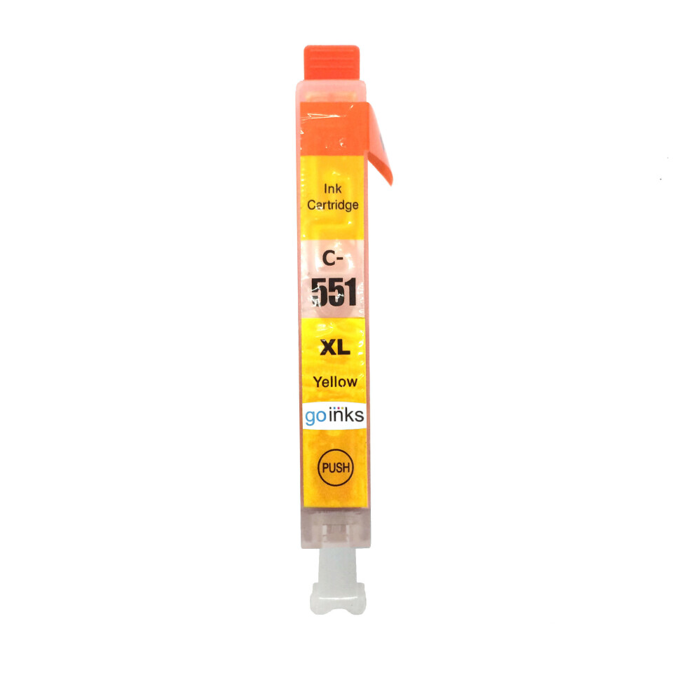 Cartouche d'encre jaune compatible 1 Go Inks pour remplacer la cartouche Canon CLI-551Y / non-OEM pour les imprimantes PIXMA