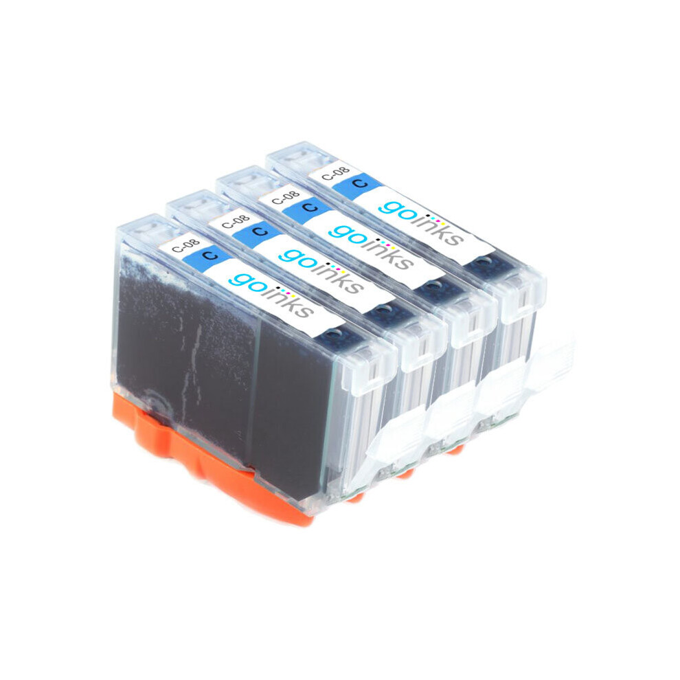 Cartouches d'encre cyan compatibles 4 Go Inks pour remplacer les cartouches Canon CLI-8C / non-OEM pour les imprimantes PIXMA et Pixus