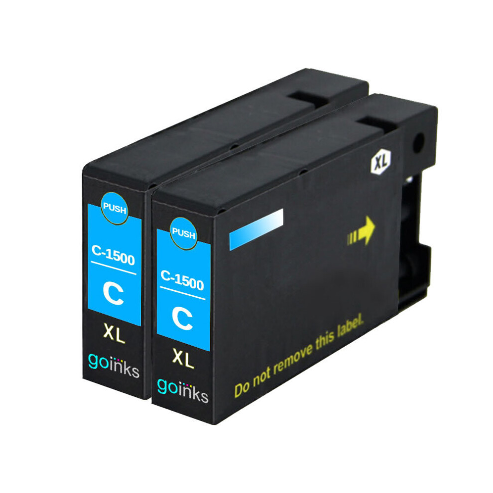 Cartouches d'encre cyan compatibles 2 Go Inks pour remplacer les cartouches Canon PGI-1500XLC/non-OEM pour les imprimantes PIXMA