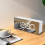 LED Mirror Digital Clock Bedroom Travel Electronic Table Clock, White 6