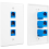 3Pack 3-Port Ethernet Wall Plate, RJ45 Plate with Inline Coupler Insert,Cat6 Jack 6