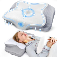 (WHITE) Muzsoul Cervical Pillow for Neck Pain Relief Ergonomic Memory Foam Pillow