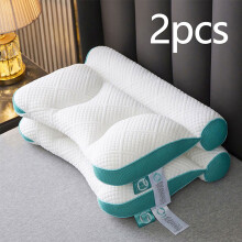 (green, Pack of 2) 2pcs sleep pillow core, anti-traction cervical protection pillow, ergonomic neck pillow