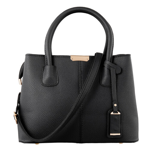 Living And Home Balck PU Leather Tote Bag Shoulder Bag with Strain 1