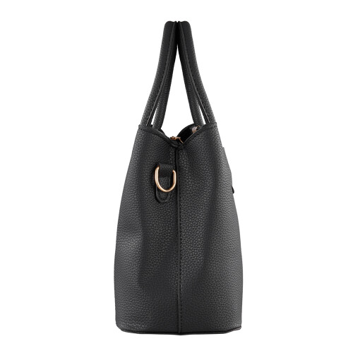 Living And Home Balck PU Leather Tote Bag Shoulder Bag with Strain 2