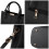 Living And Home Balck PU Leather Tote Bag Shoulder Bag with Strain 6
