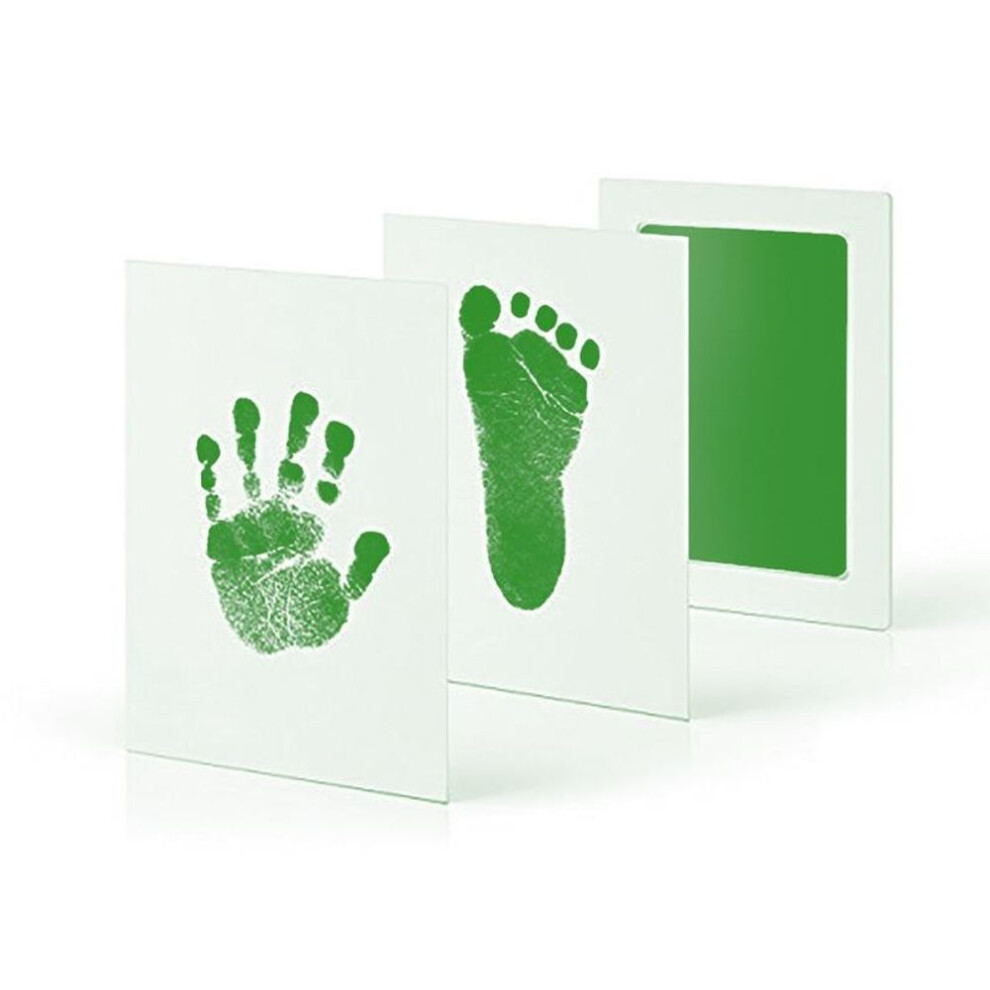 (green) Baby Clean Inkless Touch Ink Pad Toddler Safe Non-Toxic & Mess Free Footprint Handprint Ink Pads
