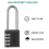 4 Pack Outdoor Combination Padlock Long Shackle Lock 6.5cm Waterproof Digit Resettable 5